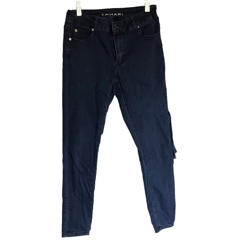 Tahari Women's Blue Skinny Stretch Jeans Denim Zip Up Size 4/26